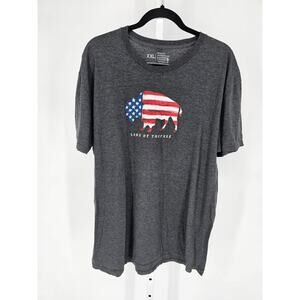 Great American Lakes Mens Sz XXL Short Sleeve T Shirt Land of the Free Buffalo